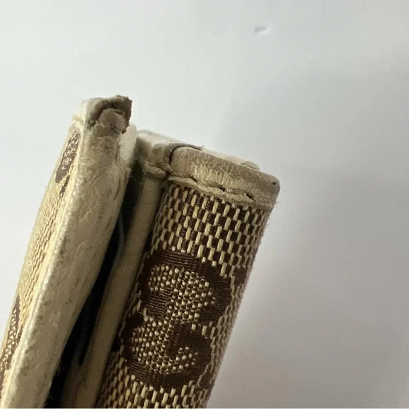Authentic Gucci GG Long Wallet Beige White Gold Canvas Leather Monogram GUCCI - Picture 14 of 17